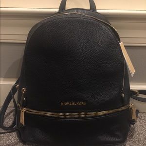 Michael Kors Black pebble leather backpack
